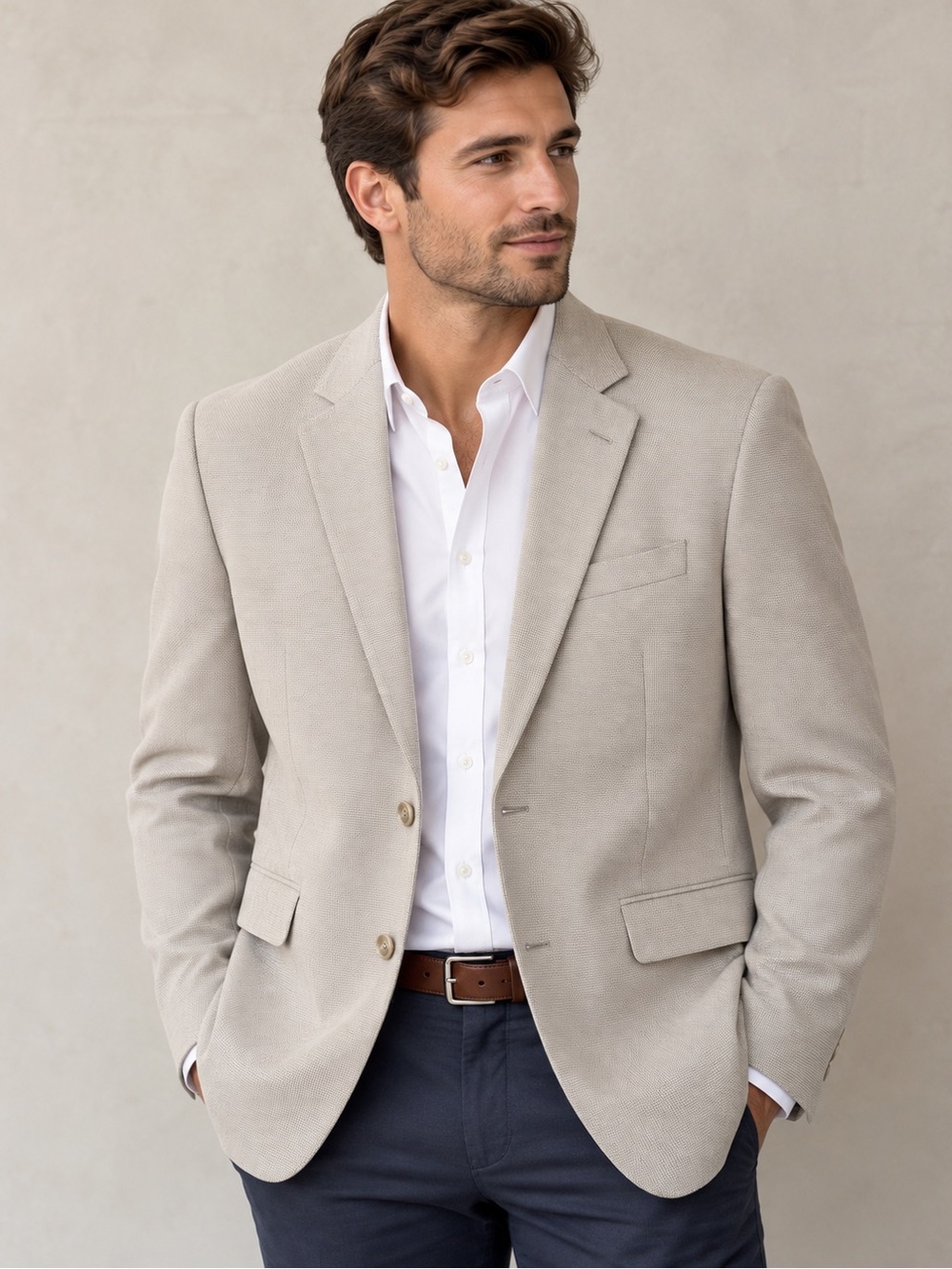 Stafford Classic Fit Basketweave Sport Coat Blazer